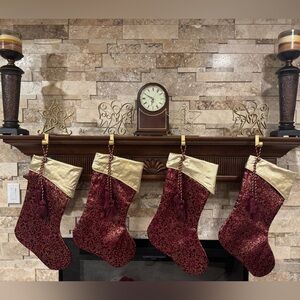 4 Metal stocking holders - excellent condition